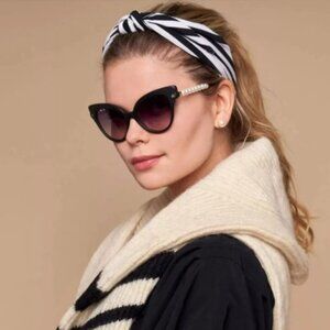 NWT Lele Sadoughi Set of 2 Betty Headbands MSRP $49 Black & White